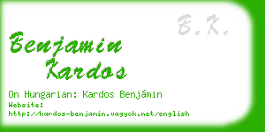 benjamin kardos business card