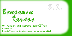 benjamin kardos business card